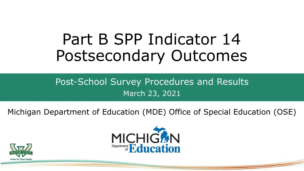 part b spp indicator 14 postsecondary outcomes