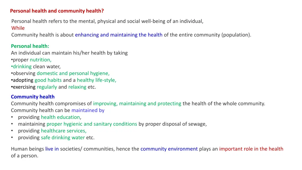 personal health and community health 1