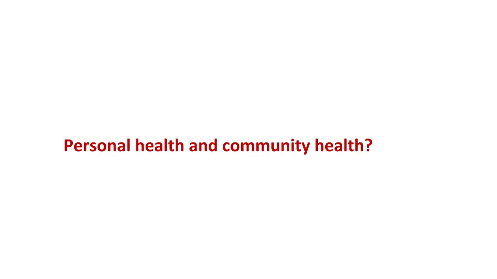 personal health and community health