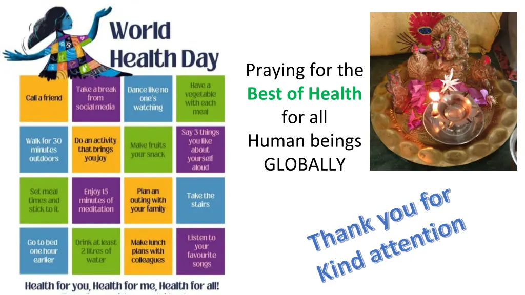 praying for the best of health for all human
