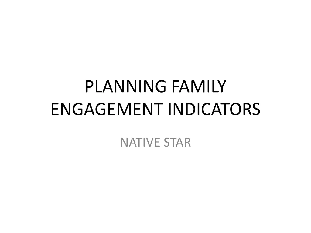 planning family engagement indicators