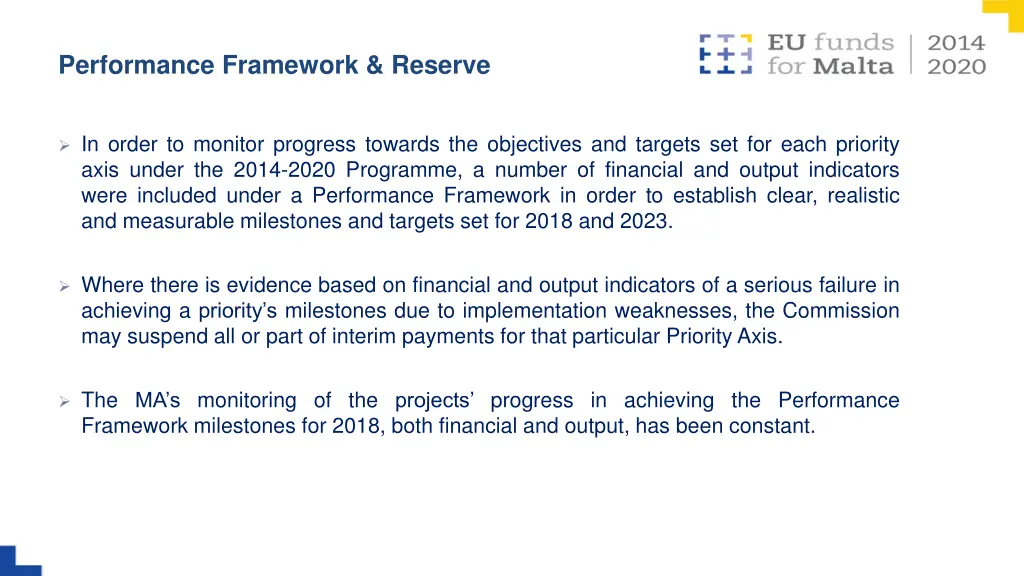 performance framework reserve