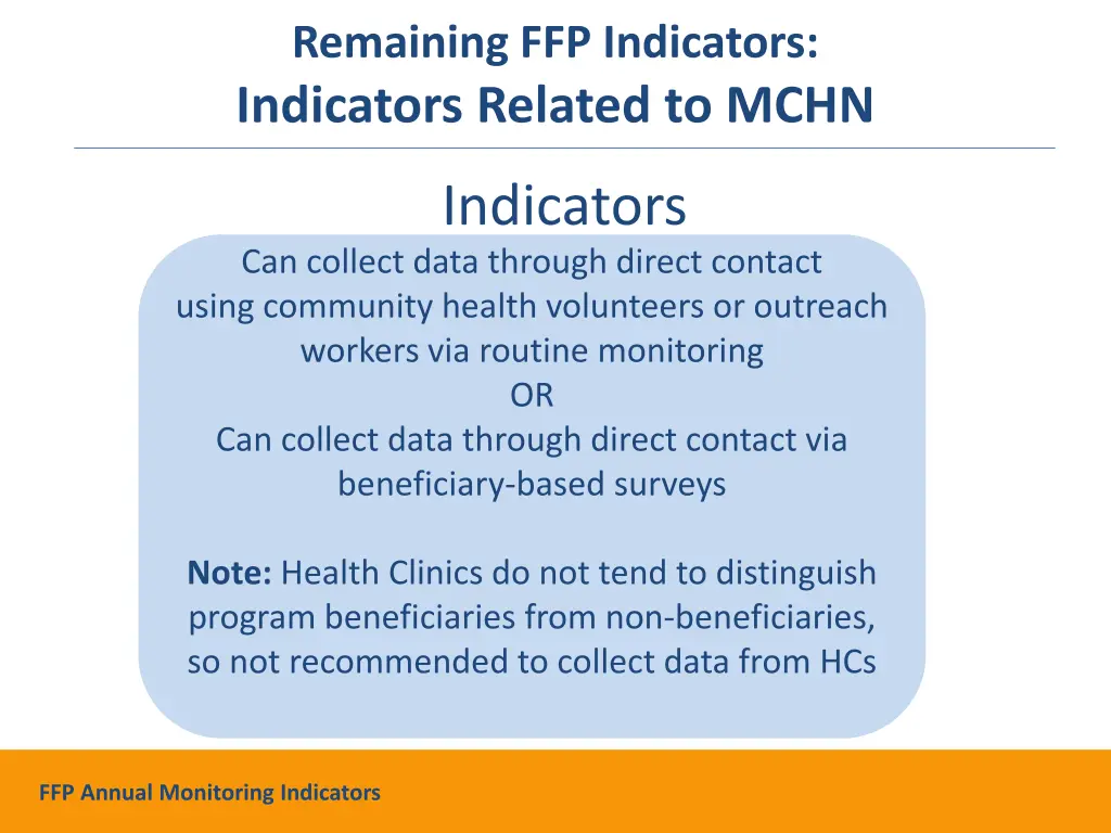 remaining ffp indicators indicators related 3