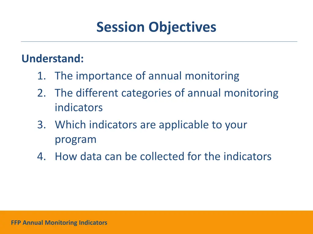 session objectives