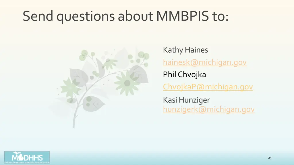 send questions about mmbpis to