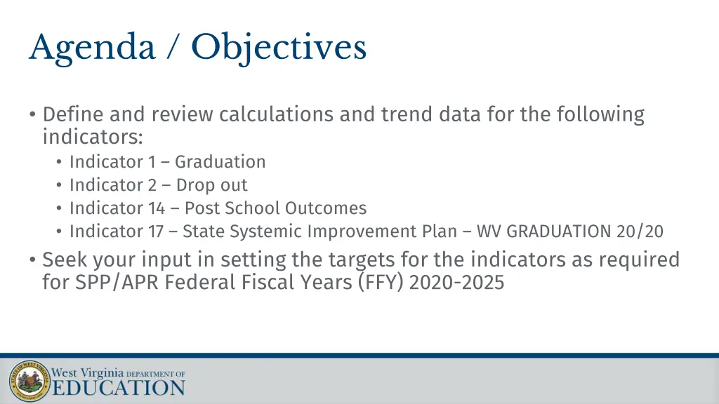 agenda objectives