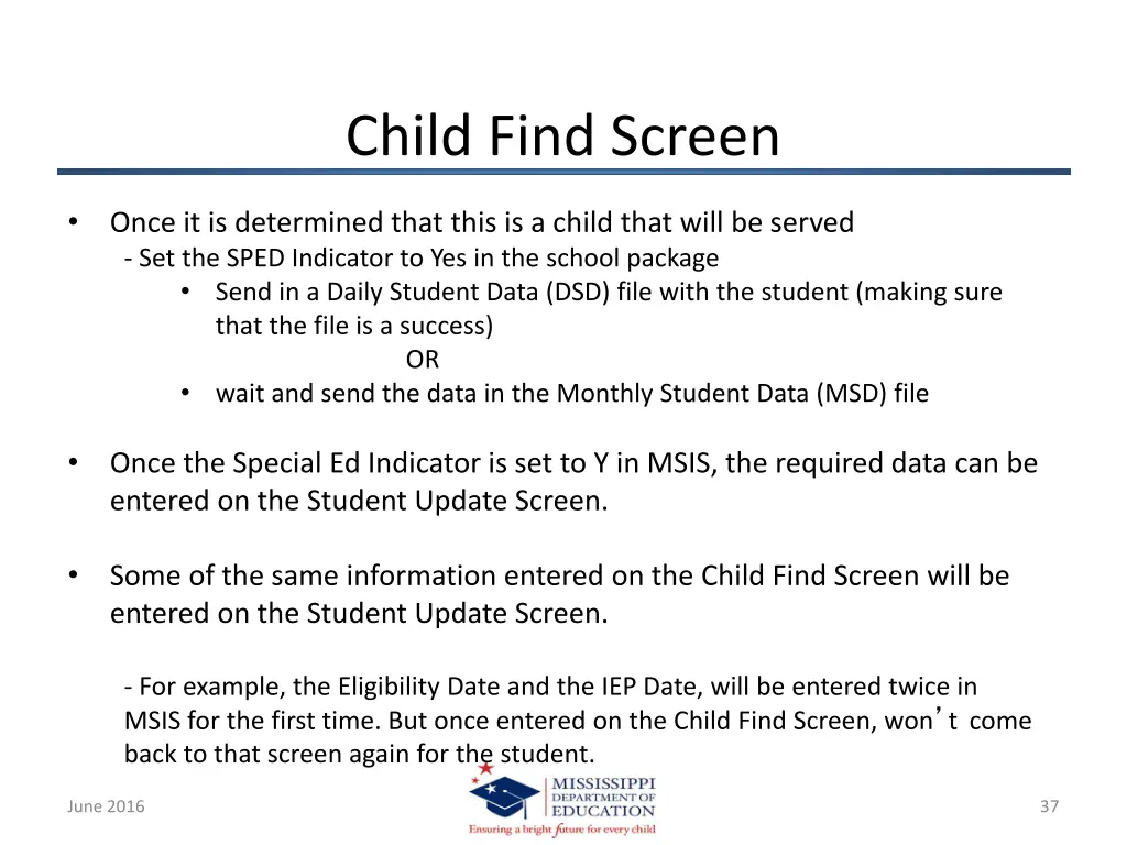 child find screen 7