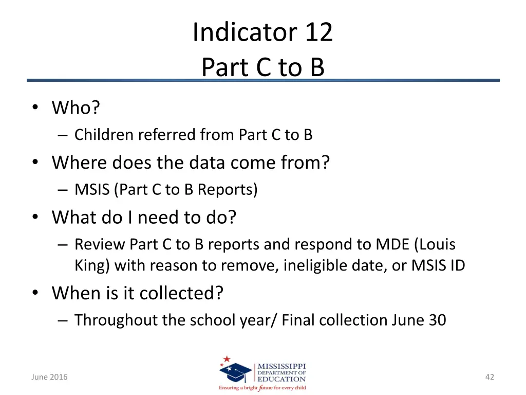 indicator 12 part c to b