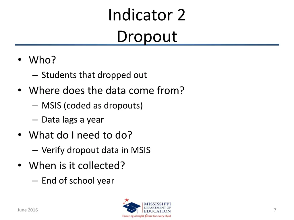 indicator 2 dropout