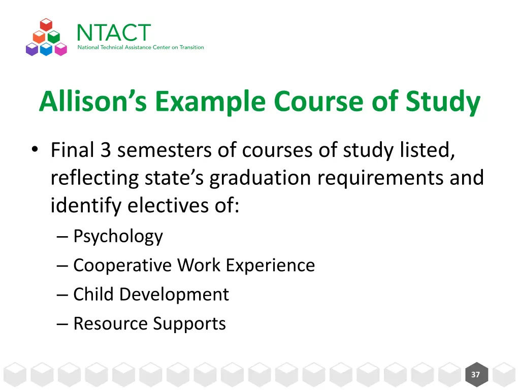 allison s example course of study