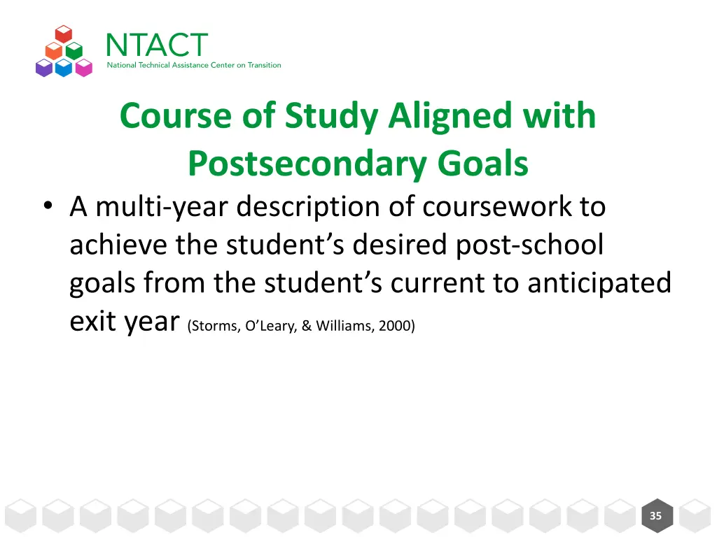 course of study aligned with postsecondary goals