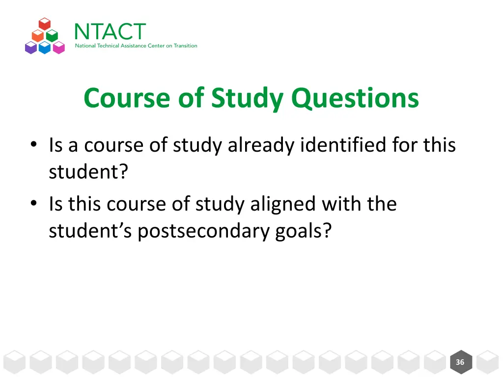 course of study questions