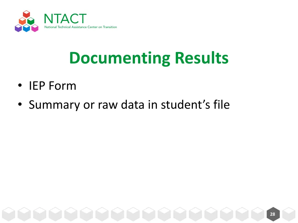 documenting results