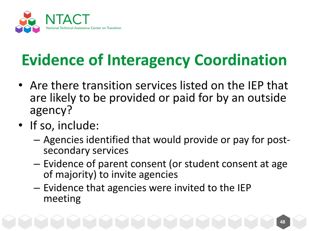 evidence of interagency coordination