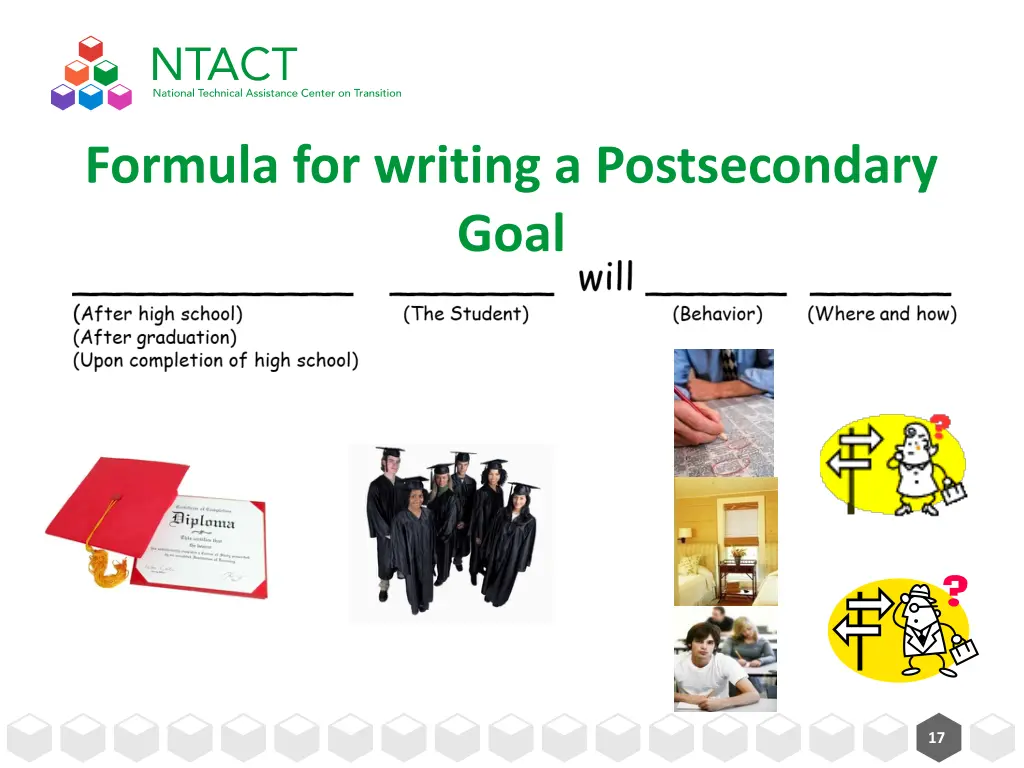 formula for writing a postsecondary goal