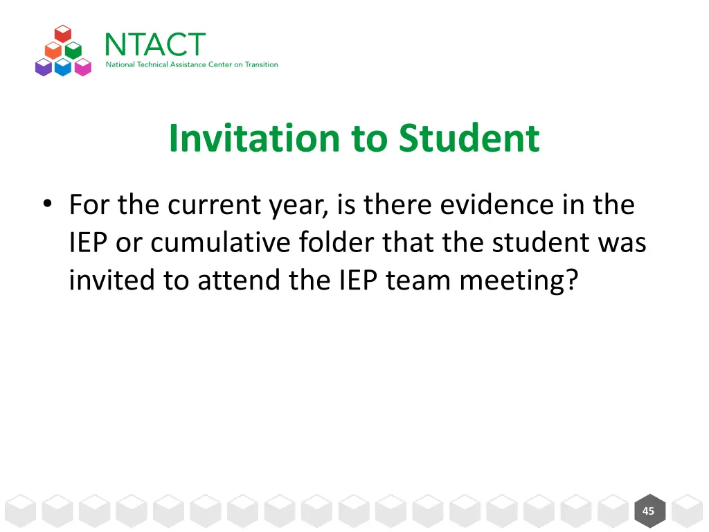 invitation to student 1