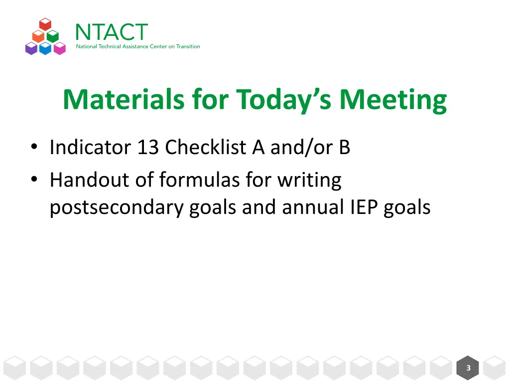 materials for today s meeting