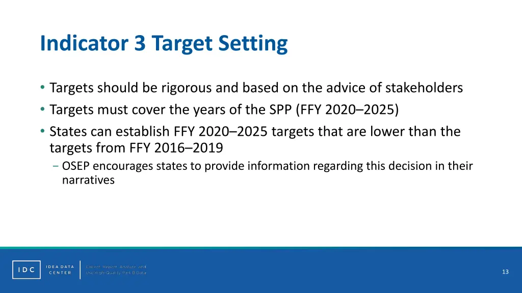 indicator 3 target setting