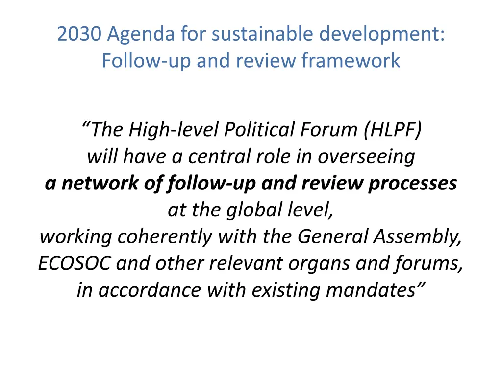 2030 agenda for sustainable development follow