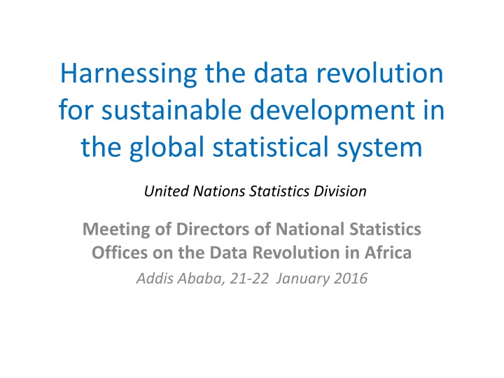 harnessing the data revolution for sustainable