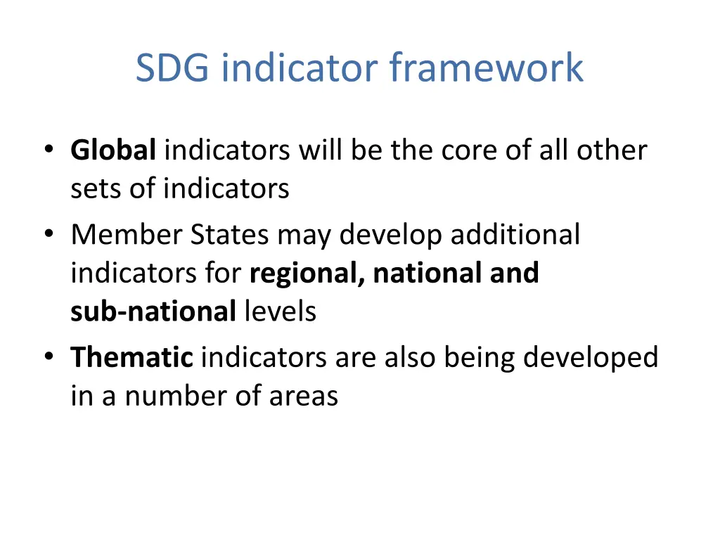 sdg indicator framework