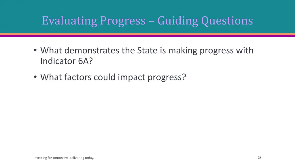 evaluating progress guiding questions