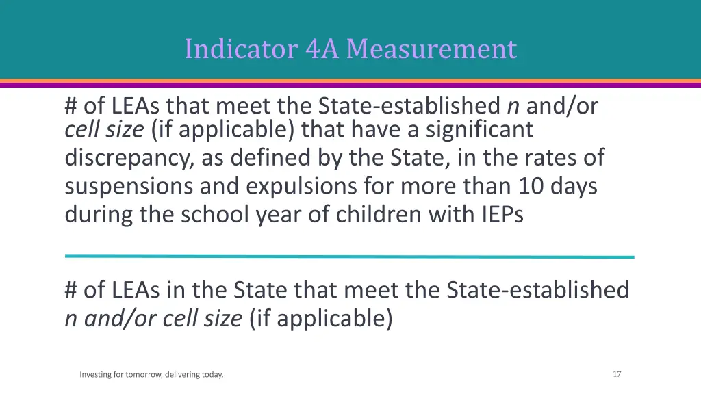 indicator 4a measurement