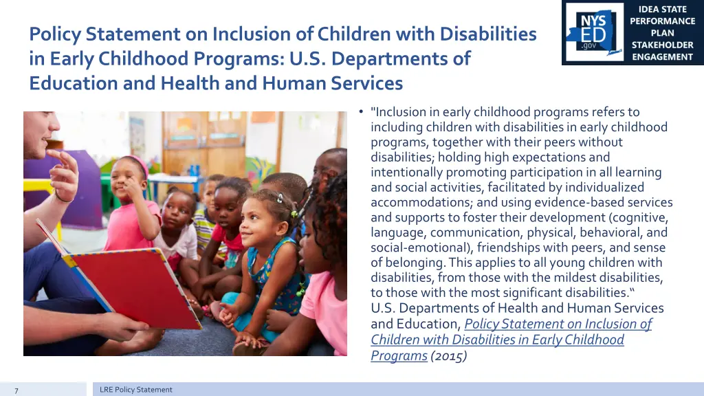 policy statement on inclusion of children with