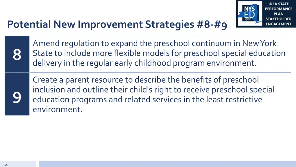 potential new improvement strategies 8 9