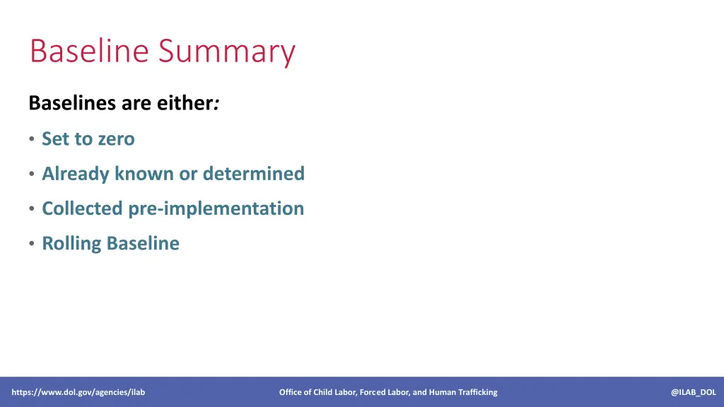 baseline summary