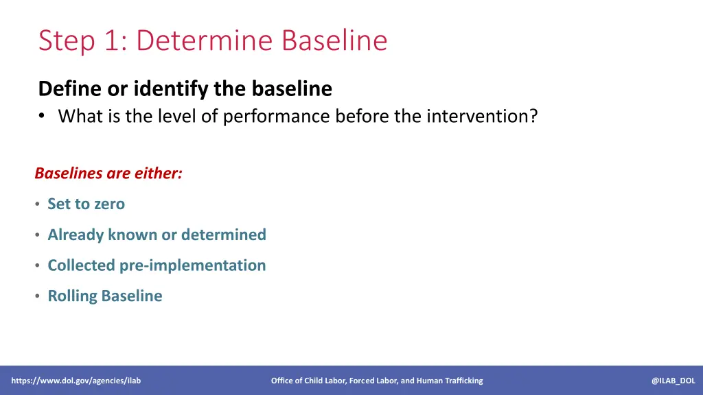 step 1 determine baseline