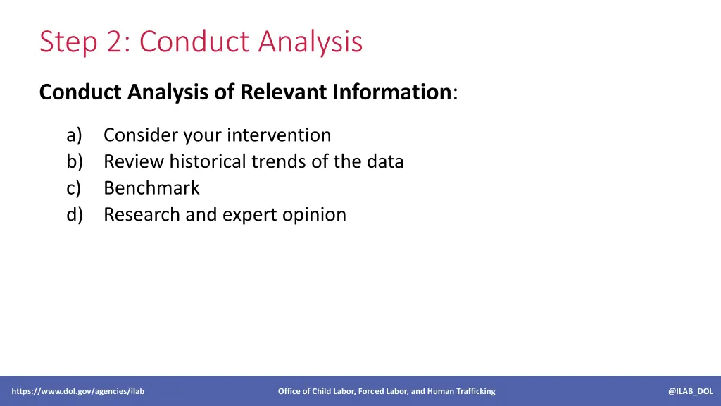 step 2 conduct analysis