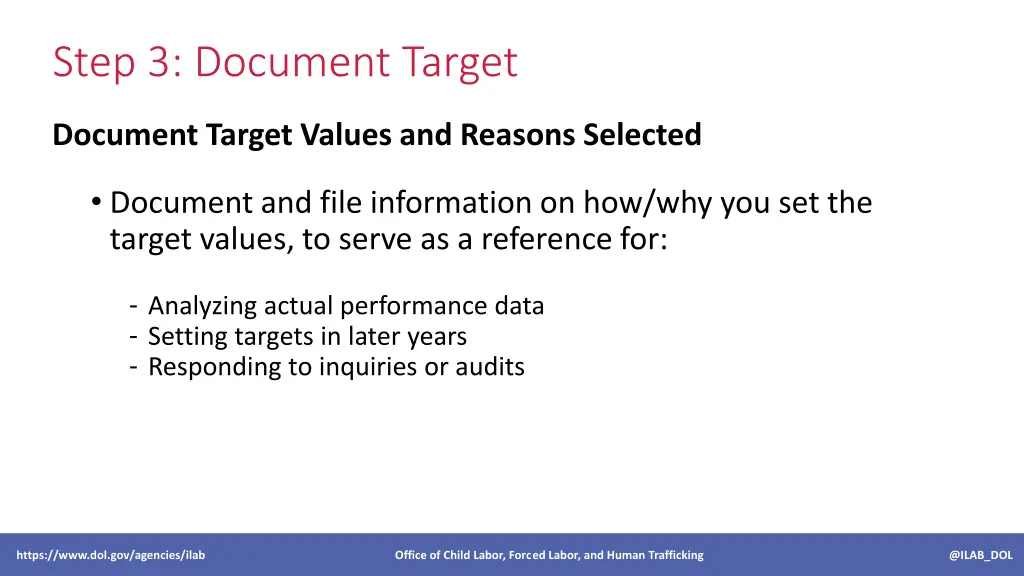 step 3 document target