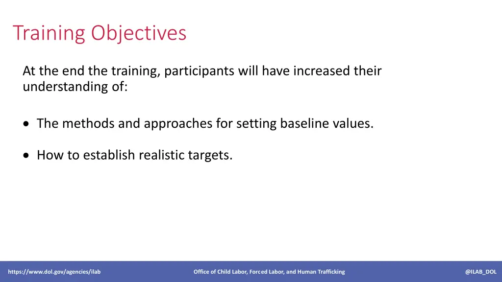 training objectives