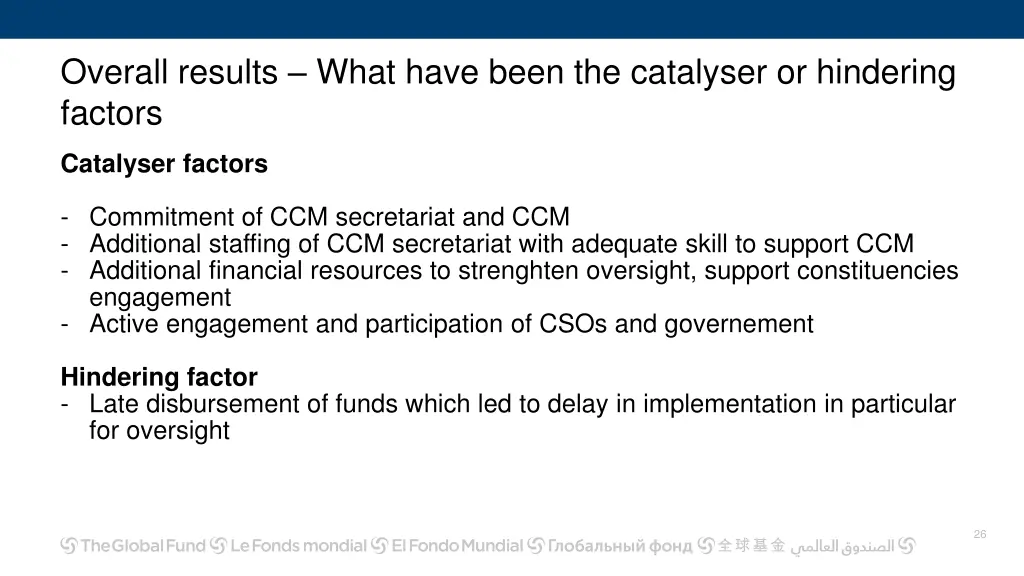 overall results what have been the catalyser