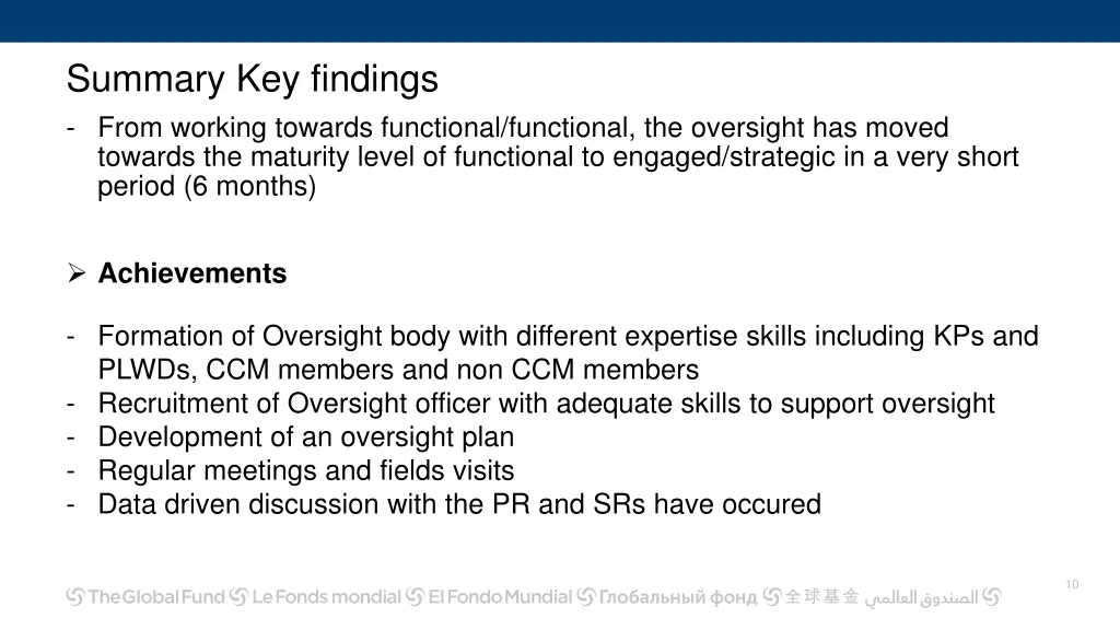 summary key findings from working towards