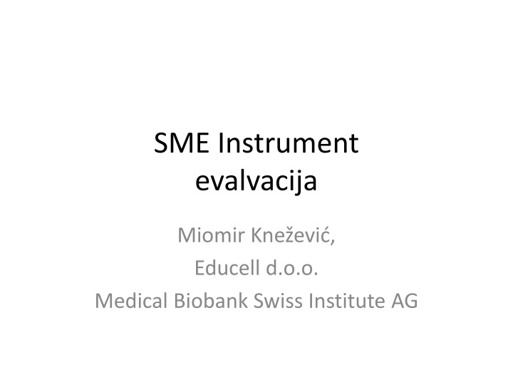 sme instrument evalvacija