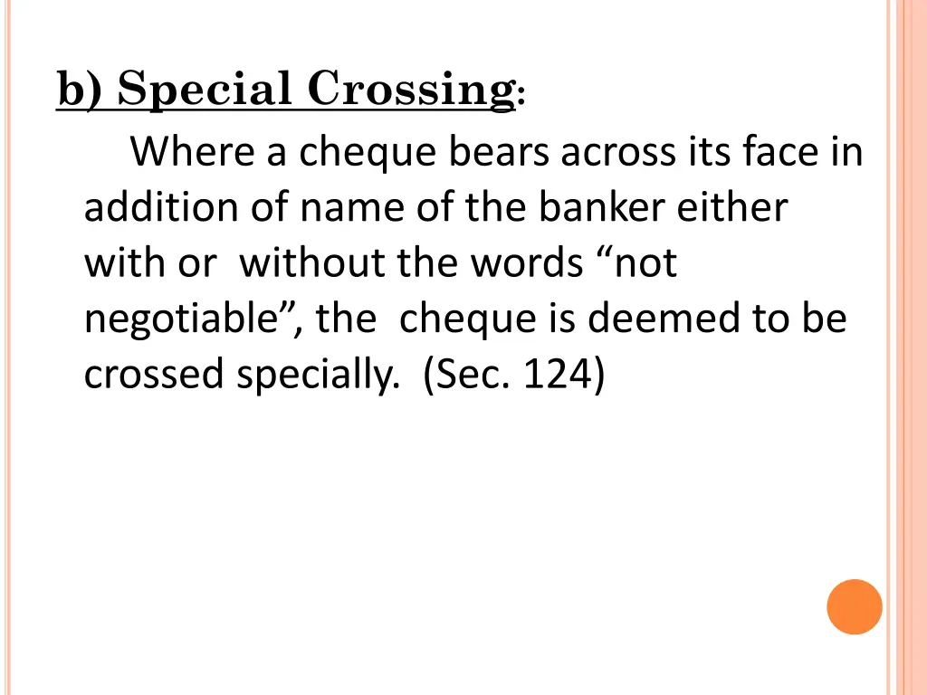 b special crossing where a cheque bears across