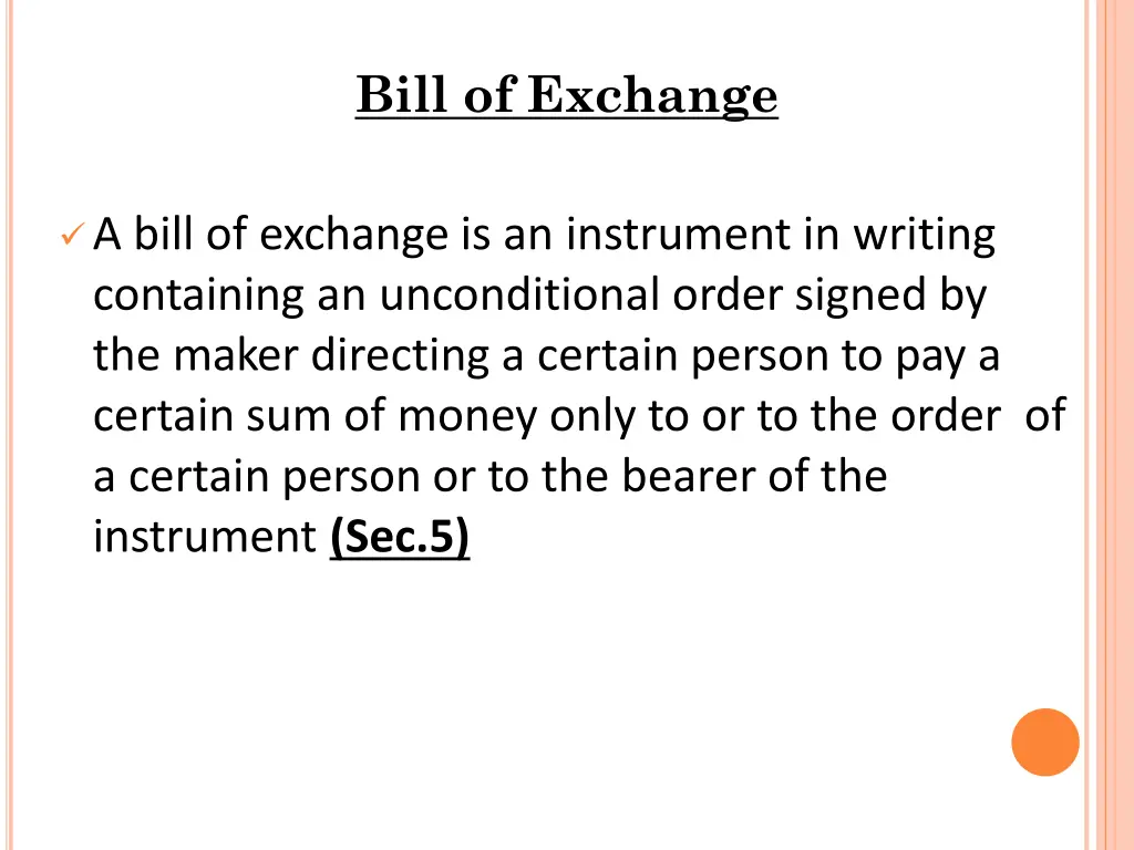 bill of exchange