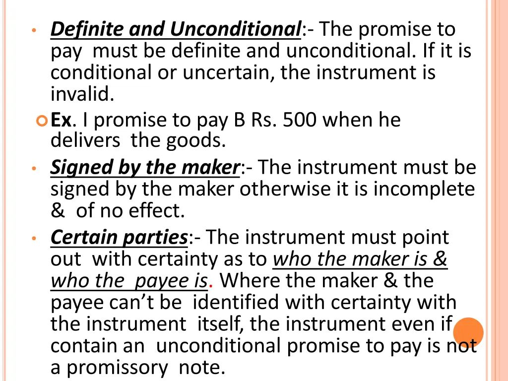 definite and unconditional the promise