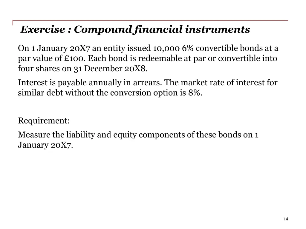 exercise compound financial instruments