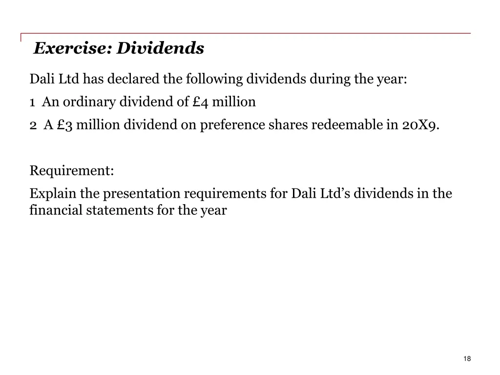 exercise dividends