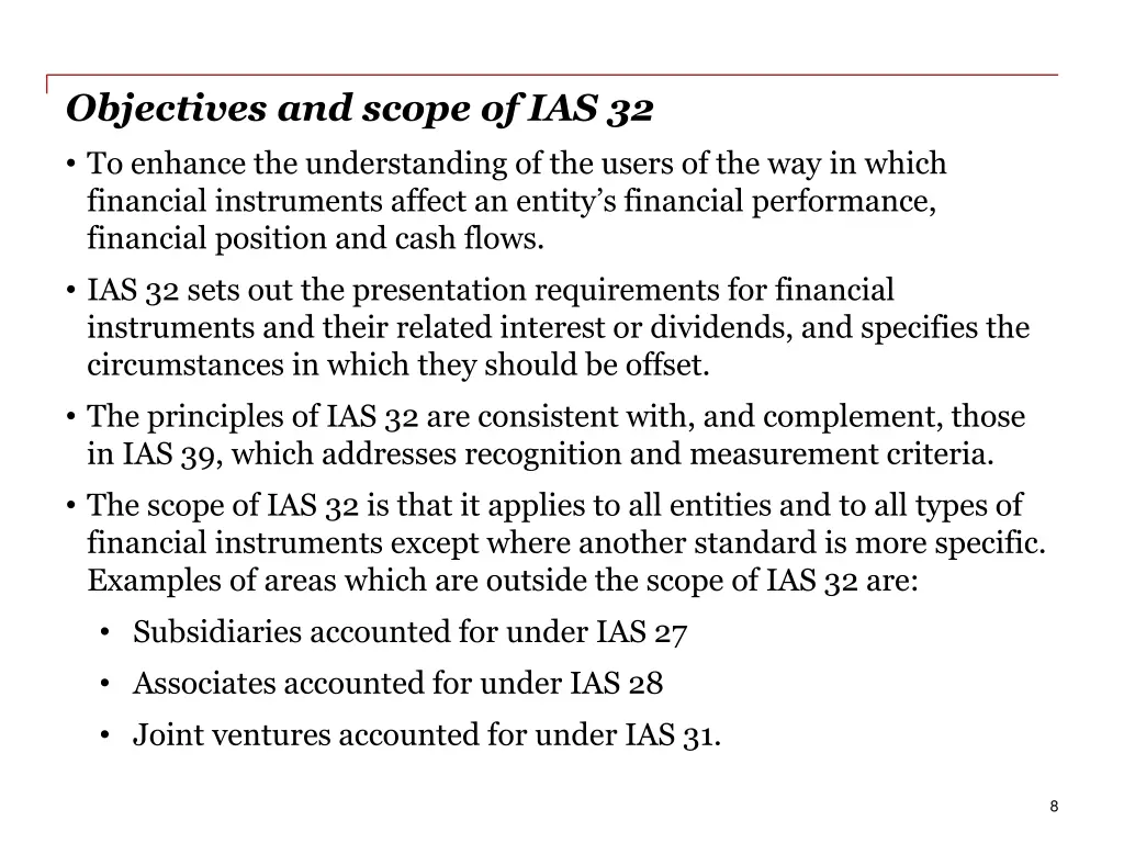 objectives and scope of ias 32