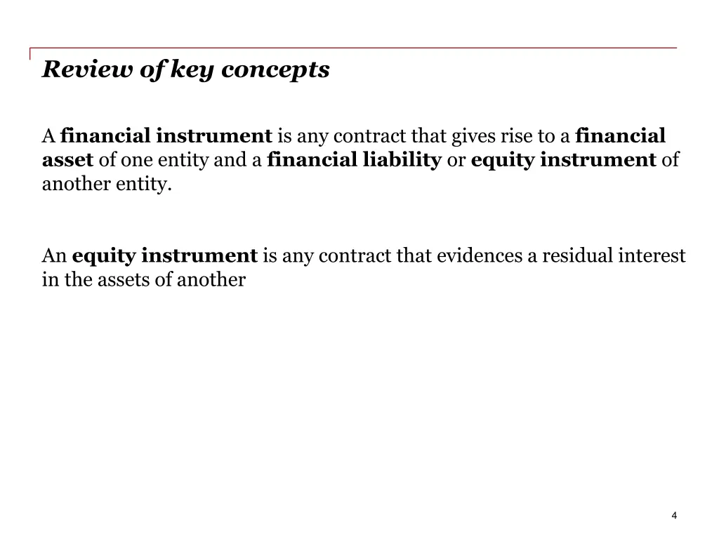 review of key concepts