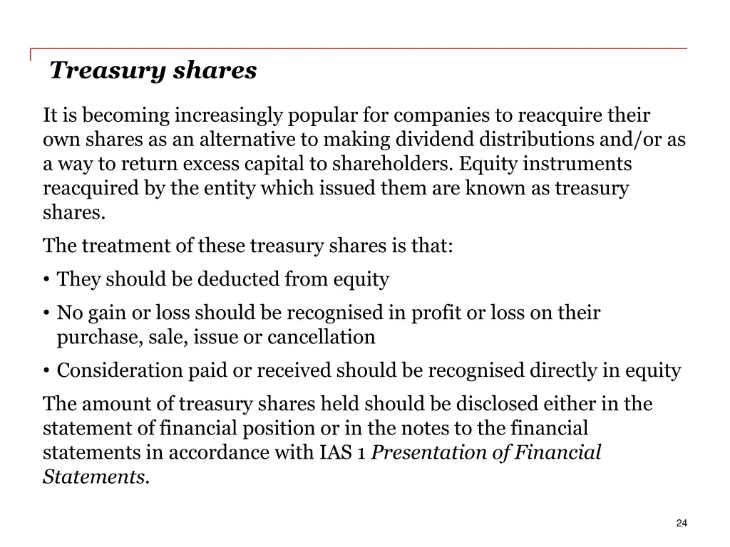 treasury shares