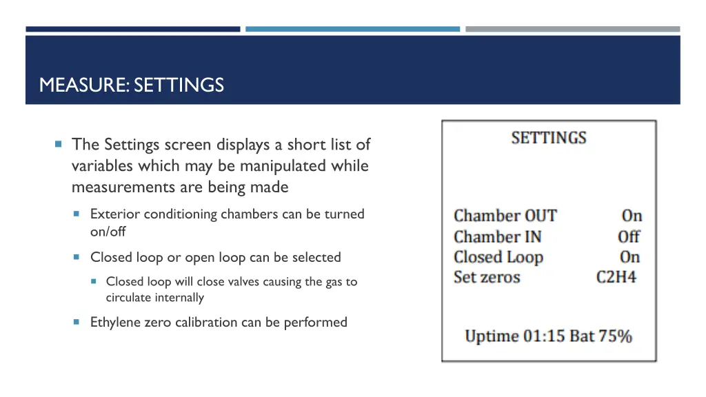 measure settings