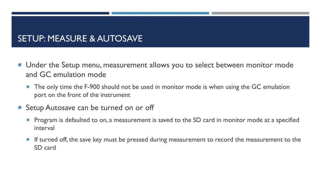 setup measure autosave