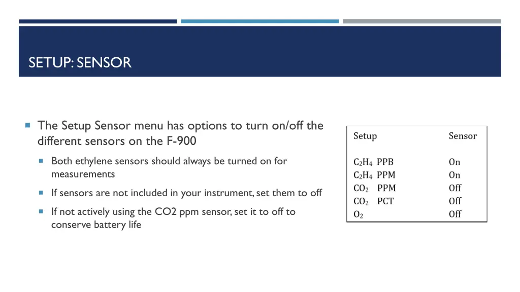 setup sensor