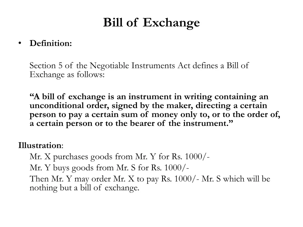 bill of exchange