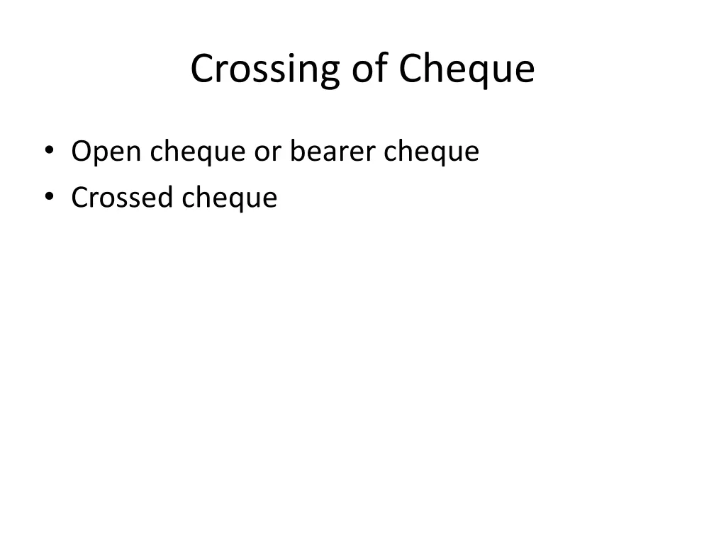 crossing of cheque